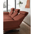 ECKSOFA Rostfarben Flachgewebe  - Rostfarben/Schwarz, Design, Textil/Metall (176-217/279-327cm) - Dieter Knoll
