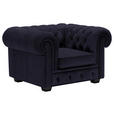 CHESTERFIELD-SESSEL - Wengefarben/Schwarz, LIFESTYLE, Holz/Textil (115/76,5/96cm) - Landscape
