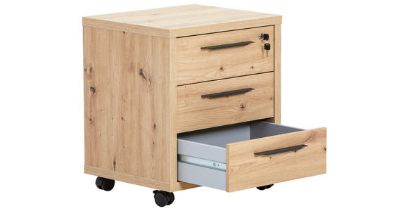 ROLLCONTAINER Eiche Artisan - Anthrazit/Eiche Artisan, Design, Holzwerkstoff/Kunststoff (52/61/44cm) - Carryhome