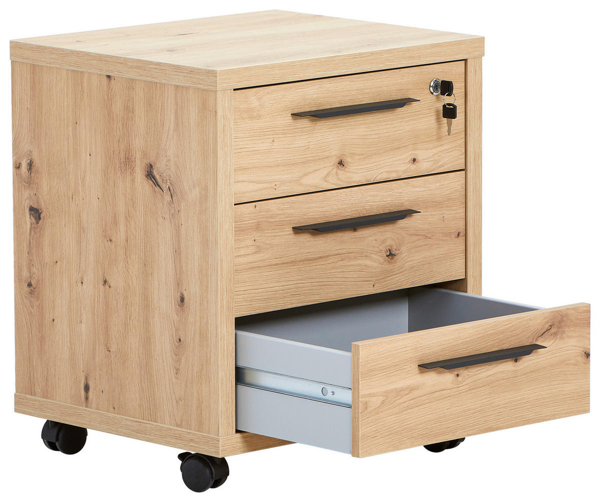 ROLLCONTAINER Eiche Artisan  - Anthrazit/Eiche Artisan, Design, Holzwerkstoff/Kunststoff (52/61/44cm) - Carryhome