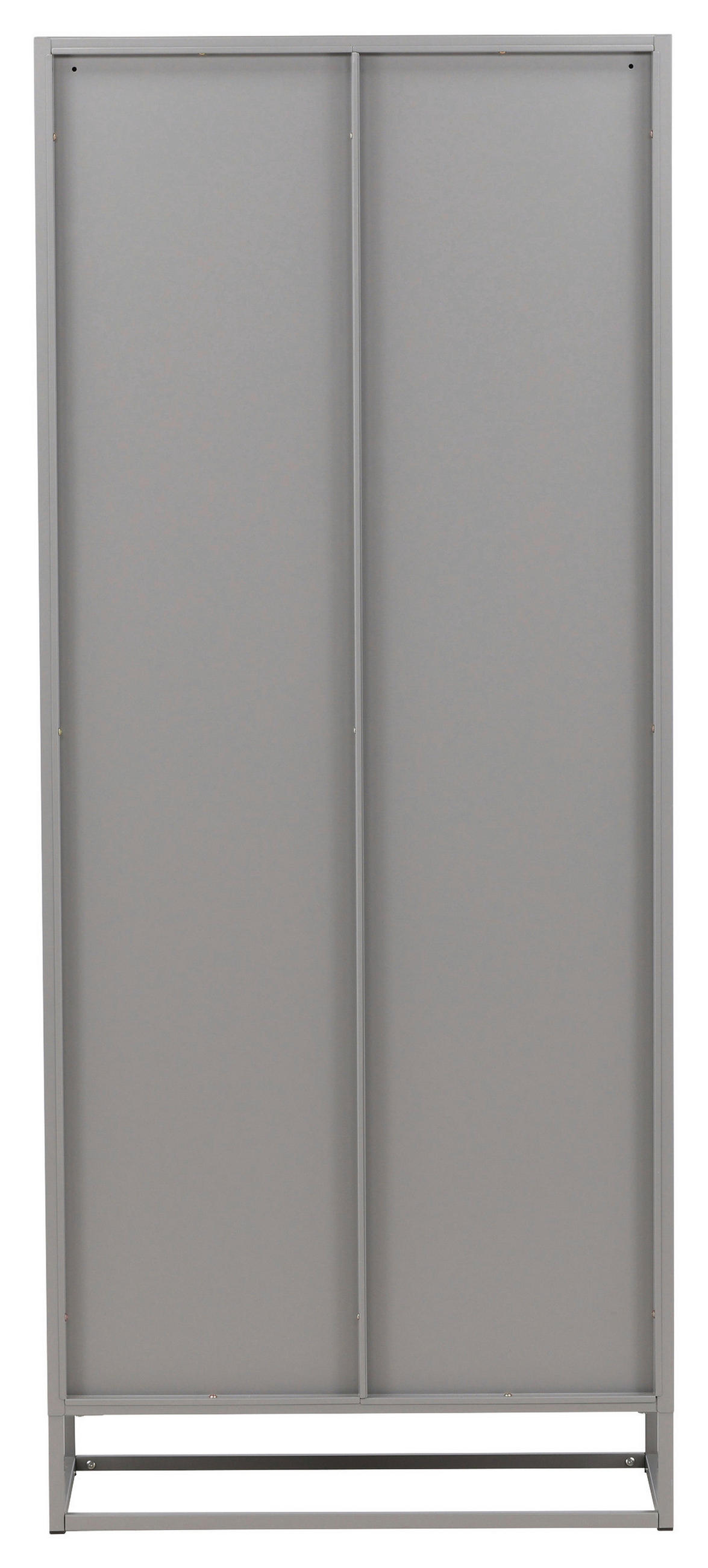 VITRINSKÅP  i ljusgrå  - ljusgrå, Design, metall/glas (80/190/41cm) - Livetastic