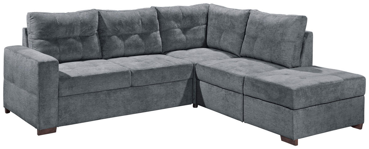 SAROKKANAPÉ textil, faalapú anyag antracit  - fekete/antracit, Basics, műanyag/faalapú anyag (234/213cm) - MID.YOU