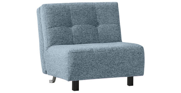 SCHLAFSESSEL Juice Flachgewebe Hellblau Fußauswahl, Stoffauswahl, Liegefunktion  inkl.  - Schwarz/Hellblau, Design, Textil/Metall (85/92/102cm) - Novel