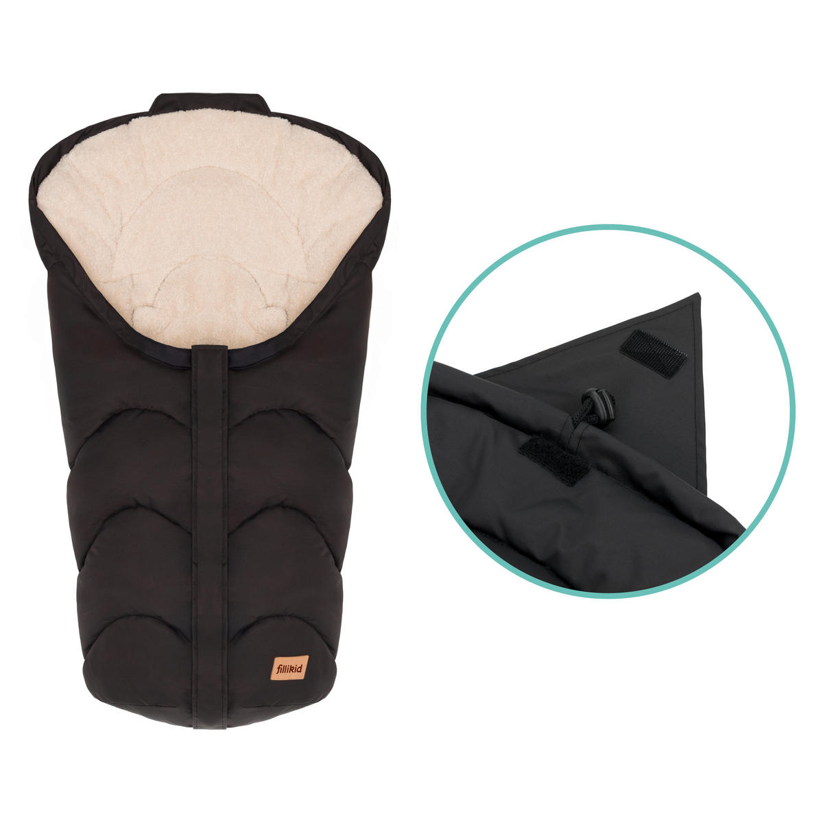 BABYSCHALEN-FUßSACK Trendy S  - Schwarz, Basics, Textil (35/80cm) - Jimmylee
