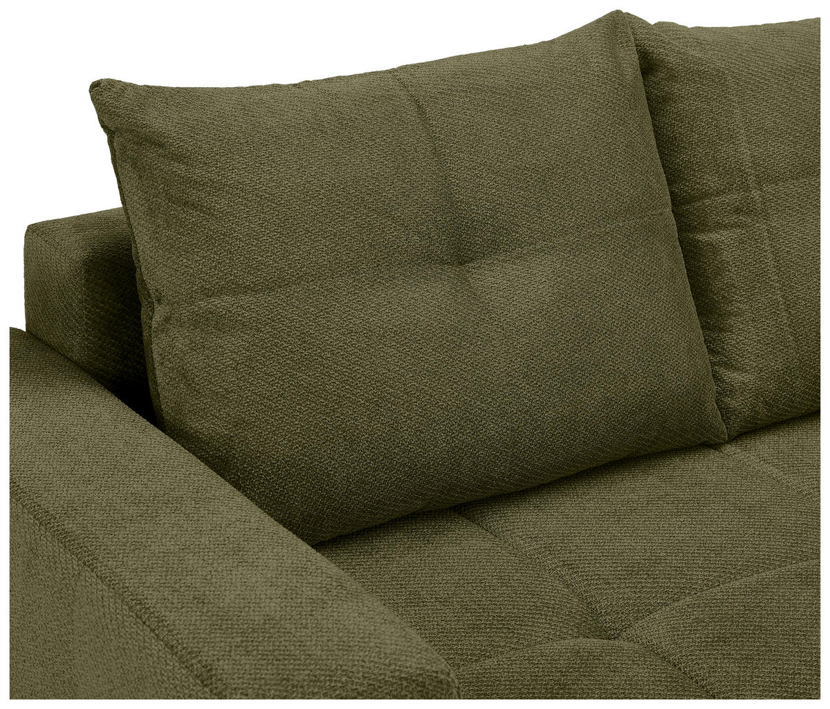 ECKSOFA Olivgrün Webstoff  - Schwarz/Olivgrün, KONVENTIONELL, Textil/Metall (292/192cm) - Carryhome