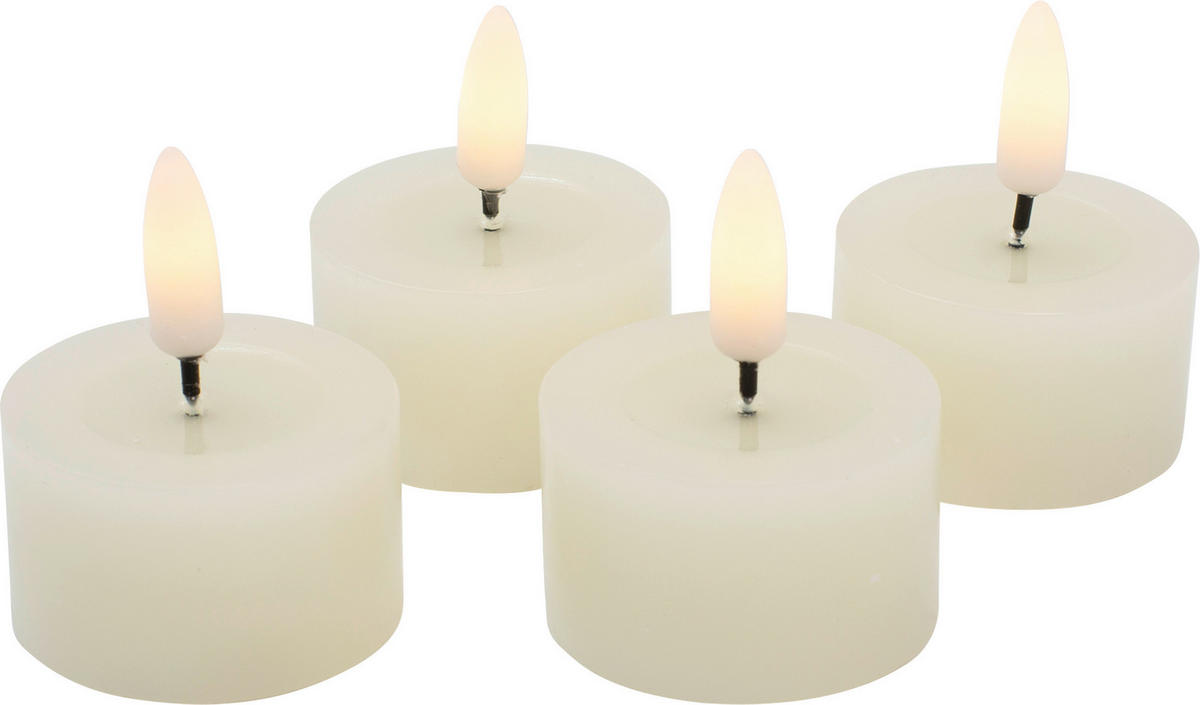 VÄRMELJUS MED LED  - cremefärgad, Lifestyle, plast/paraffin (4,5/2,5cm) - Ambia Home
