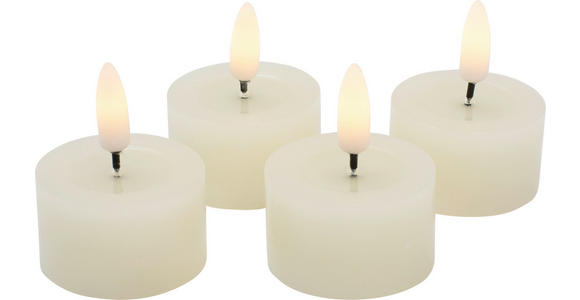 TEELICHT MIT LED  - Creme, LIFESTYLE, Kunststoff/Paraffin (4,5/2,5cm) - Ambia Home