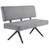 SITZBANK in Metall, Textil Dunkelgrau  - Dunkelgrau/Schwarz, KONVENTIONELL, Textil/Metall (140/90/62cm) - MID.YOU