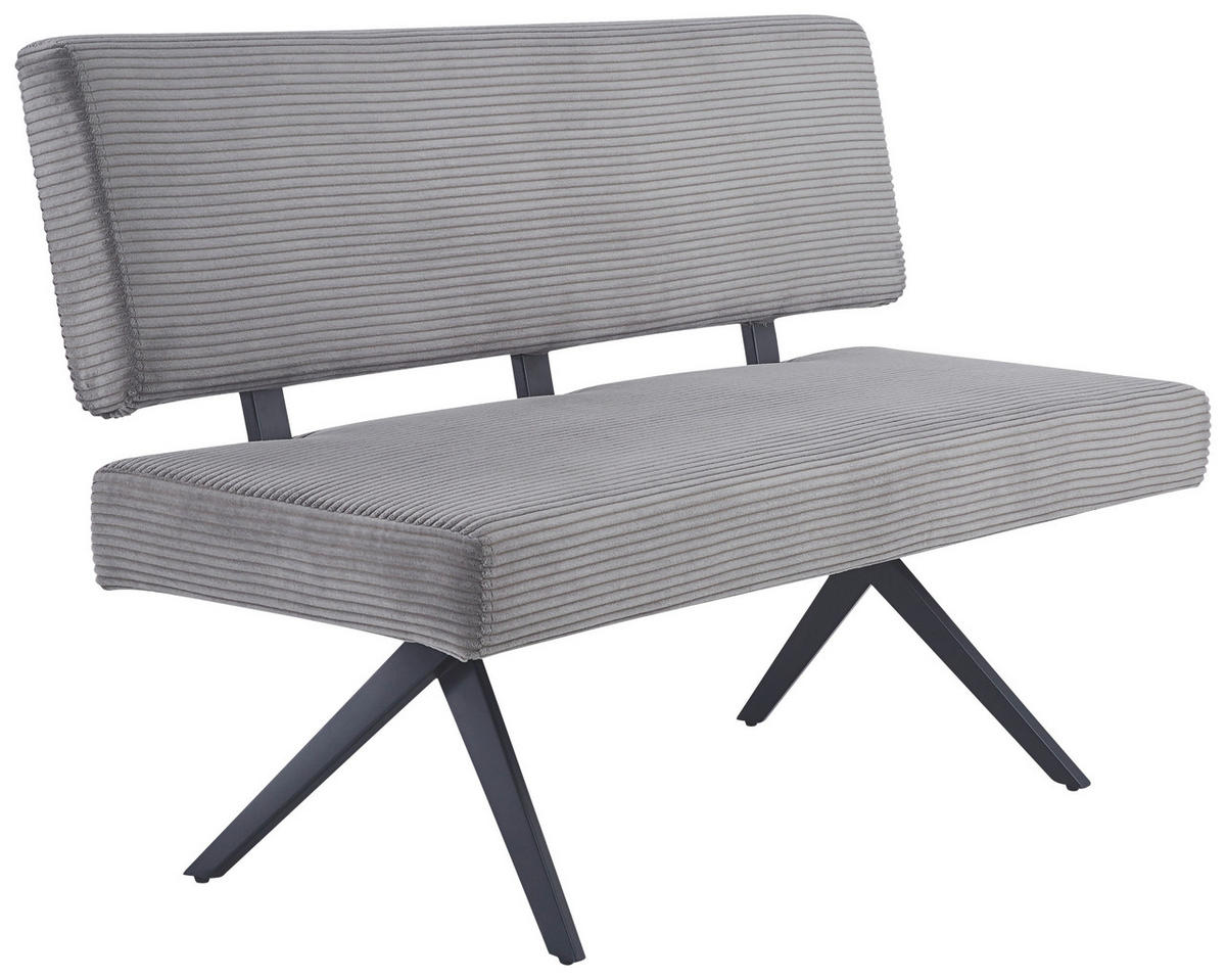 SITZBANK in Metall, Textil Dunkelgrau  - Dunkelgrau/Schwarz, KONVENTIONELL, Textil/Metall (140/90/62cm) - MID.YOU