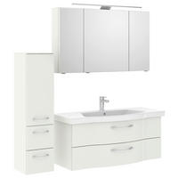 BADEZIMMER 4-teilig  in 152 cm  - Chromfarben/Weiß Hochglanz, KONVENTIONELL, Glas/Keramik (152cm) - Pelipal