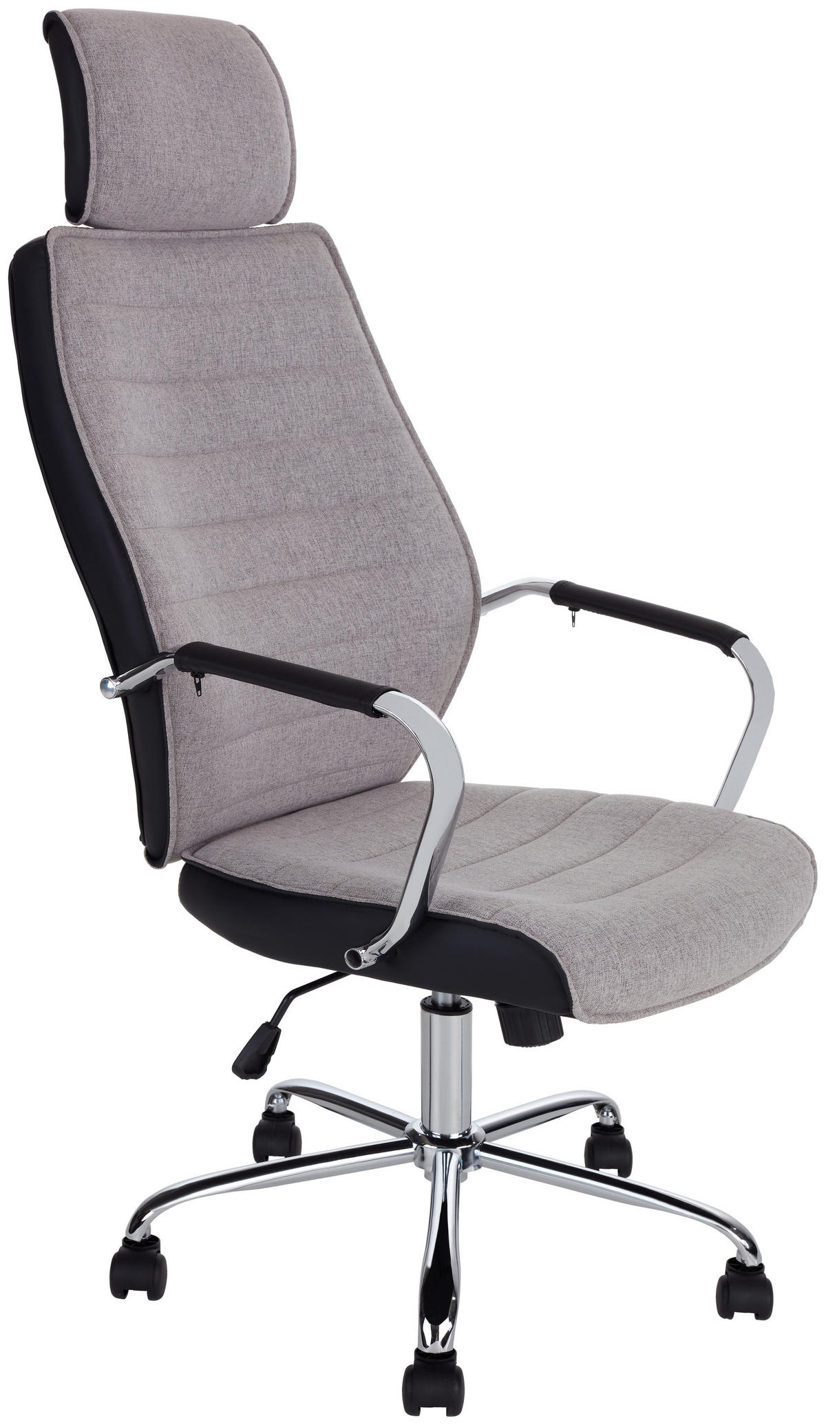 UREDSKA STOLICA  siva, crna  metal, plastika, tekstil  - siva/boje kroma, Moderno, metal/tekstil (67/119-129/59cm)