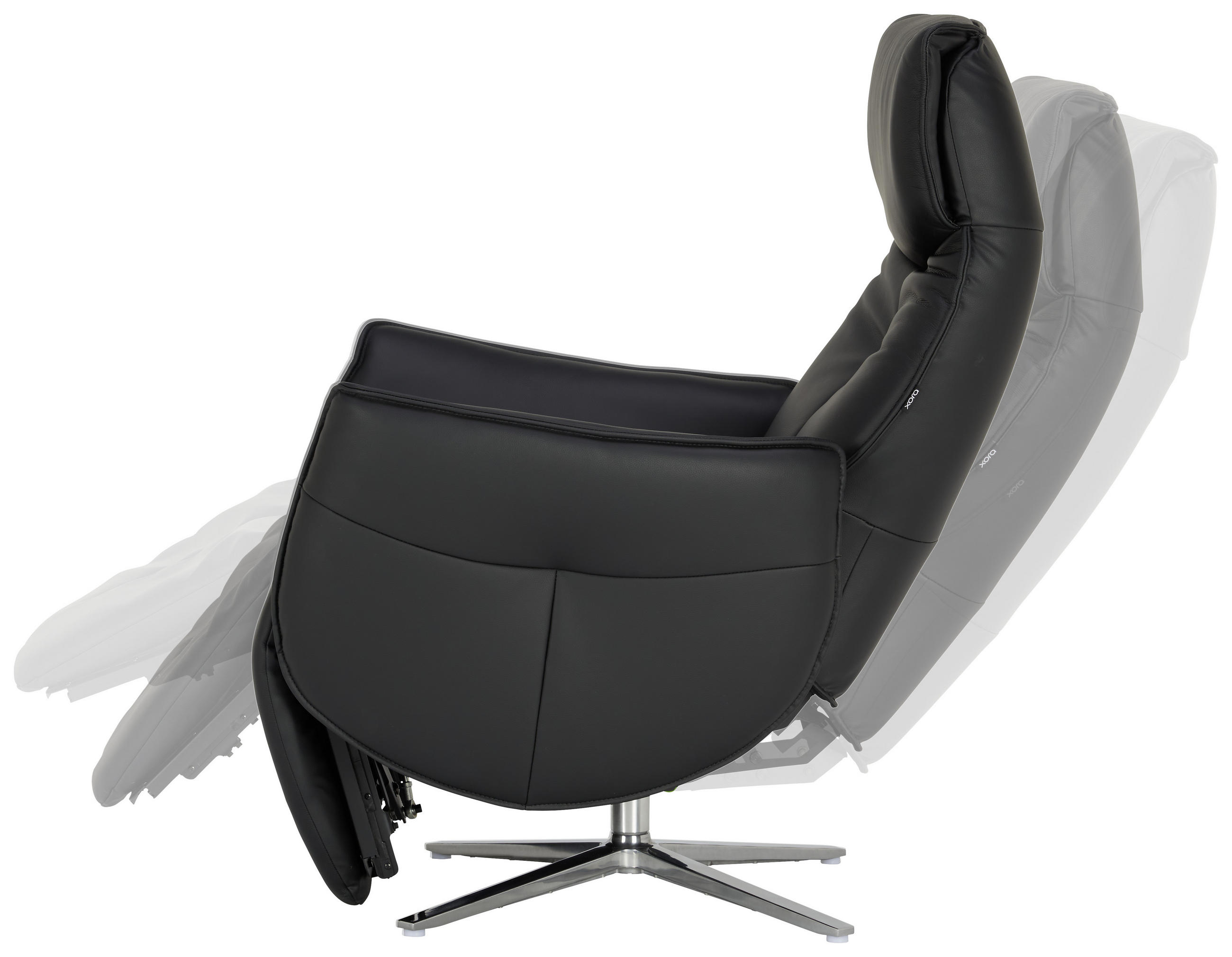 Thumbnail - Xora Relaxsessel, Schwarz, Textil, Leder, Kombination Echtleder/Lederlook, Rindleder, 83x114x85 cm, Relaxfunktion, Wohnz...