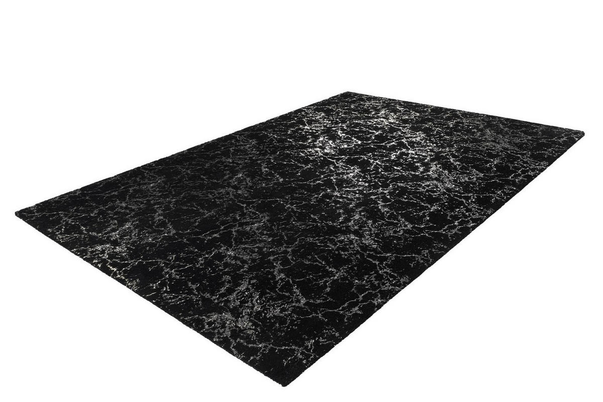 FLACHWEBETEPPICH 120/170 cm Bijou 225 Schwarz / Silber Silberfarben, Schwarz  - Silberfarben/Schwarz, KONVENTIONELL, Textil (120/170cm)