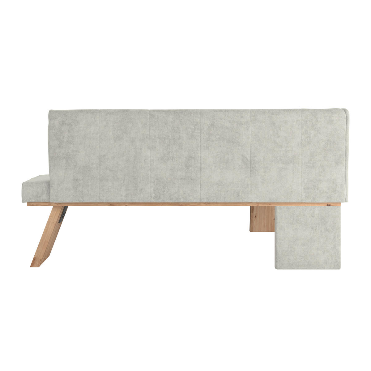 ECKBANK 140/160 cm Webstoff Hellgrau   - Eichefarben/Hellgrau, KONVENTIONELL, Textil (140/160cm) - Livetastic
