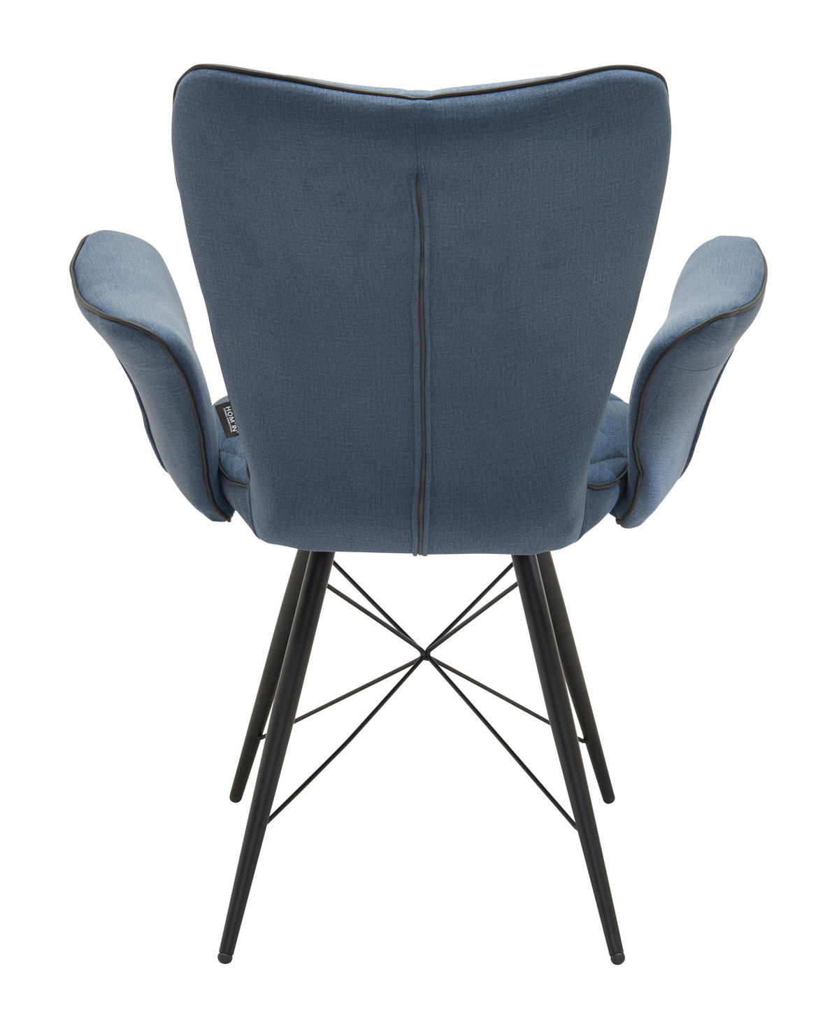 STOLICA S NASLONOM ZA RUKE  plava, siva, crna  metal, tekstil      - siva/plava, Design, metal/tekstil (57,5/89,5/61cm) - Hom`in