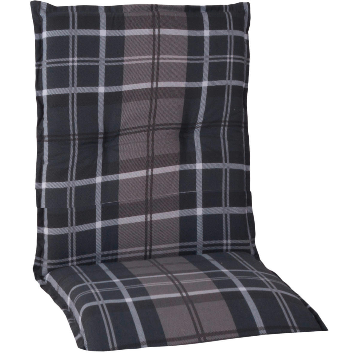SESSELAUFLAGENSET Karo  - Schwarz/Grau, Basics, Textil (100/50/6cm)