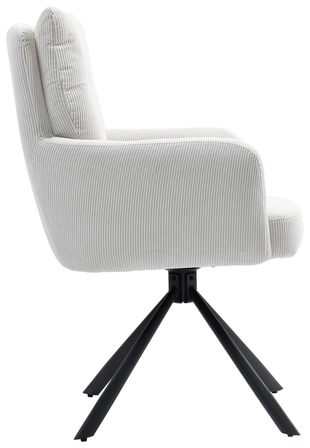 ARMLEHNSTUHL  in Eisen Cord  - Creme/Schwarz, KONVENTIONELL, Textil/Metall (60/95/67cm) - MID.YOU