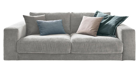 2-SITZER-SOFA in Cord Grau  - Schwarz/Grau, Design, Kunststoff/Textil (230/85/127cm) - Hom`in