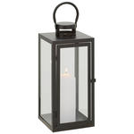 LATERNE - Schwarz, Basics, Glas/Metall (16,5/40/17,5cm) - Ambia Home