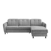 ECKSOFA in Chenille Silberfarben  - Silberfarben/Schwarz, Modern, Textil/Metall (267/184cm) - Livetastic