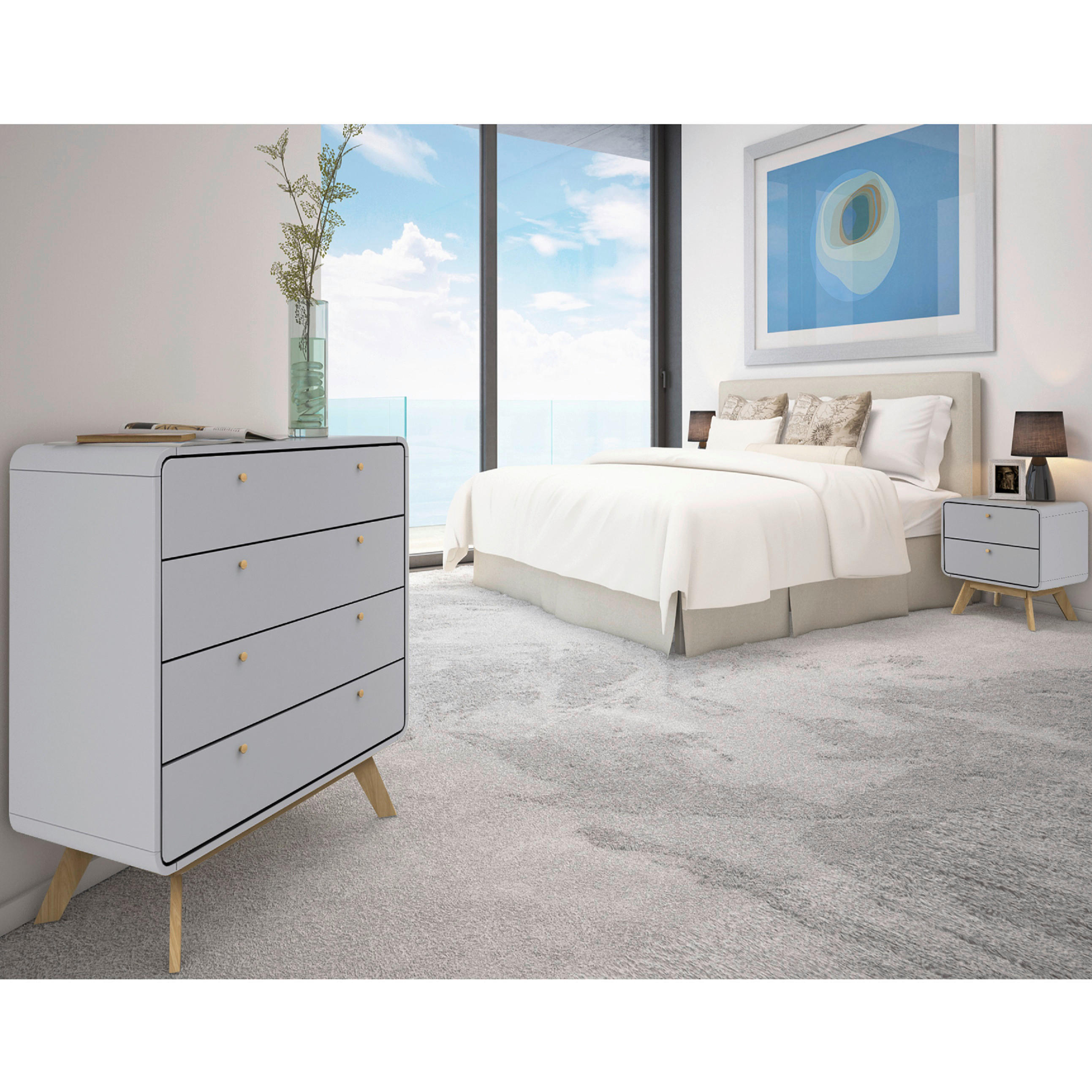 KOMMODE Cassie  in 80/88/39 cm  - Eichefarben/Grau, Design, Holzwerkstoff (80/88/39cm) - MID.YOU