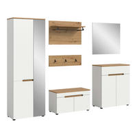 GARDEROBE 5-teilig  in 255/190/37 cm  - Weiß/Eiche Artisan, Design, Holzwerkstoff (255/190/37cm) - MID.YOU