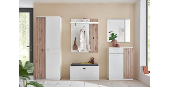GARDEROBENSCHRANK 75/198/37 cm - Eichefarben/Anthrazit, Design, Holzwerkstoff/Metall (75/198/37cm) - Voleo