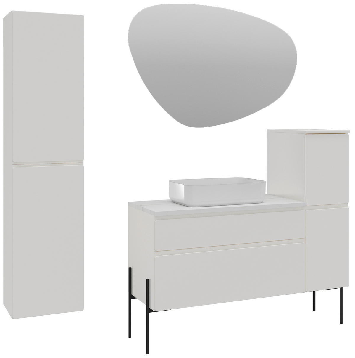 MIDISCHRANK 31/90/47 cm  - Weiß, MODERN, Holzwerkstoff (31/90/47cm) - Welnova