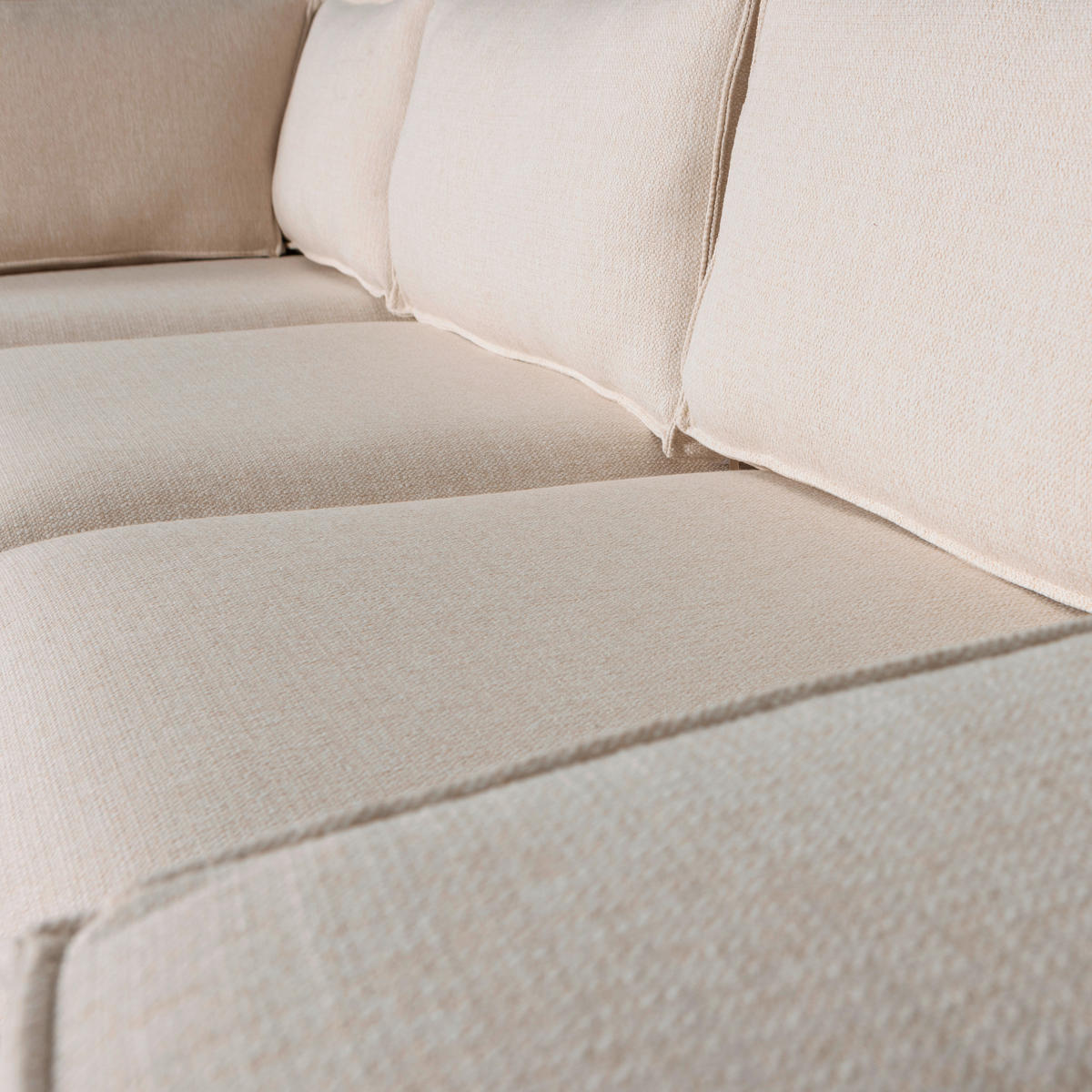 ECKSOFA in Webstoff Naturfarben  197/283 cm  - Schwarz/Naturfarben, Design, Kunststoff/Textil (197/283cm) - Livetastic