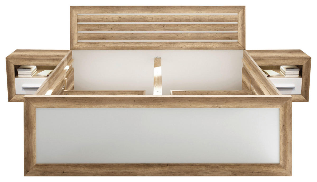 SCHLAFZIMMER Weiss, Eichefarben  - Weiss/Eichefarben, Modern, Holzwerkstoff - MID.YOU