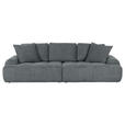 BIGSOFA Flachgewebe Dunkelgrau  - Dunkelgrau/Schwarz, KONVENTIONELL, Kunststoff/Textil (276/95/130cm) - Carryhome