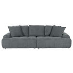 BIGSOFA Flachgewebe Dunkelgrau  - Dunkelgrau/Schwarz, KONVENTIONELL, Kunststoff/Textil (276/95/130cm) - Carryhome