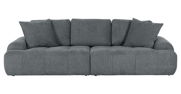 BIGSOFA Flachgewebe Dunkelgrau  - Dunkelgrau/Schwarz, KONVENTIONELL, Kunststoff/Textil (276/95/130cm) - Carryhome