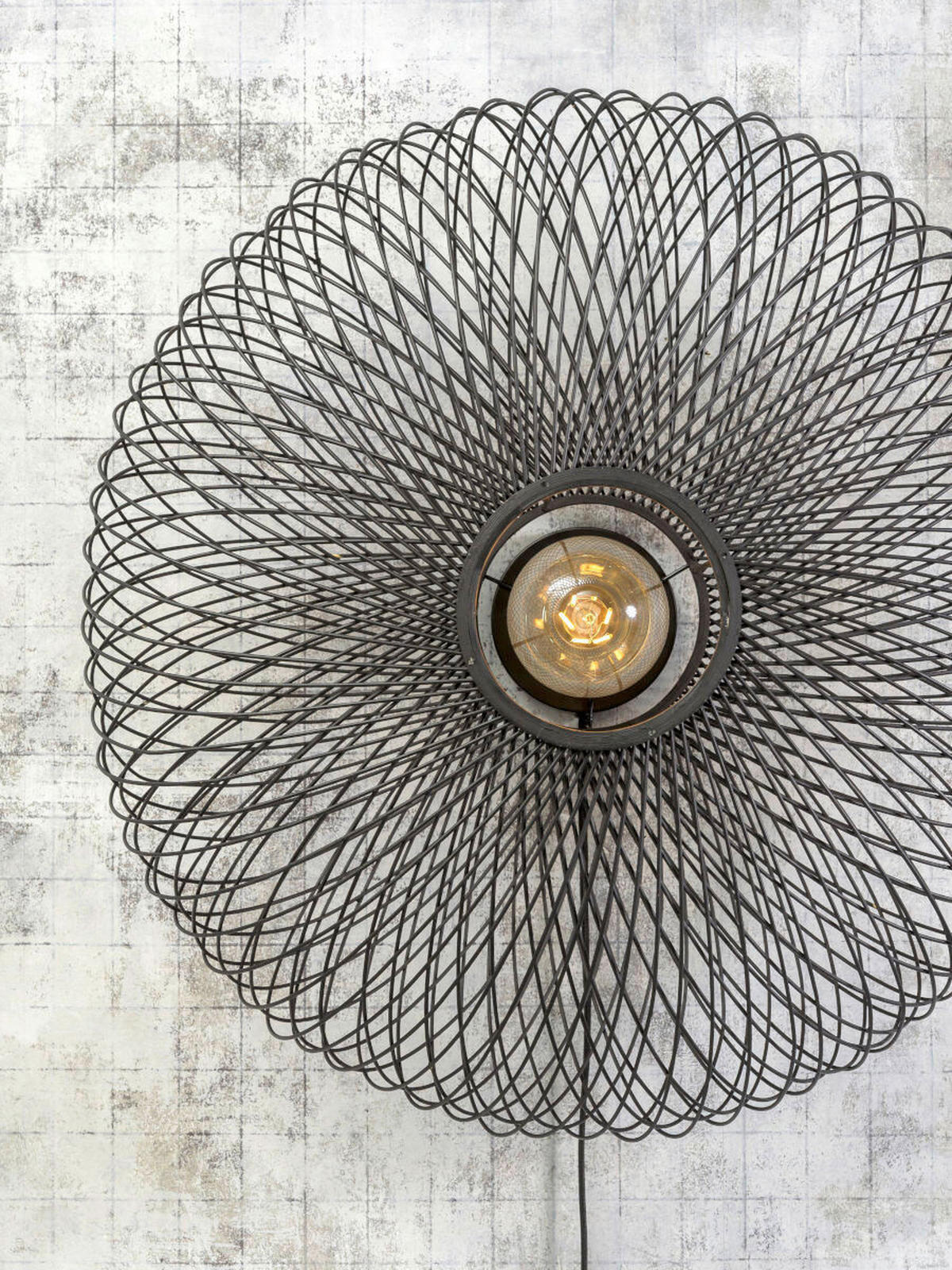 VÄGGLAMPA Cango 63/38 cm   - svart, Natur, naturmaterial (63/38cm) - Good & Mojo