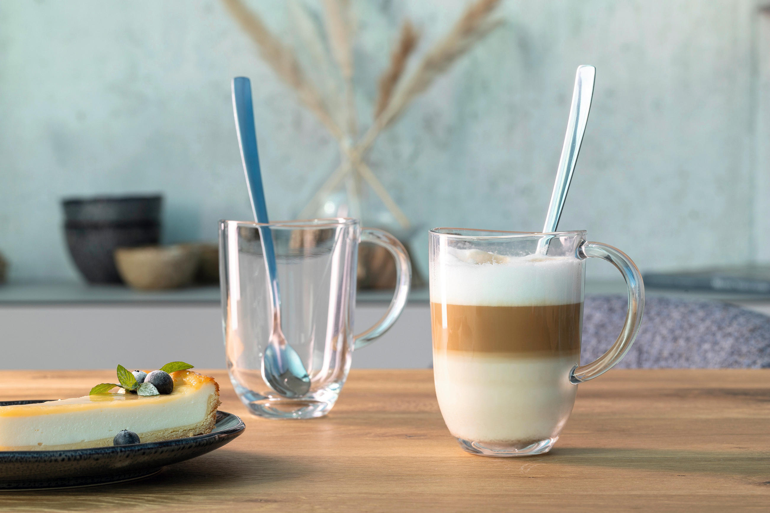 SET ZA LATTE MACCHIATO Napoli - boje oplemenjenog čelika/prozirno, Konvencionalno, staklo/metal (380ml) - Leonardo