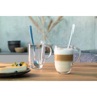 LATTE-MACCHIATO-SET Napoli 380 ml 4-teilig  - Klar/Edelstahlfarben, KONVENTIONELL, Glas/Metall (380ml) - Leonardo