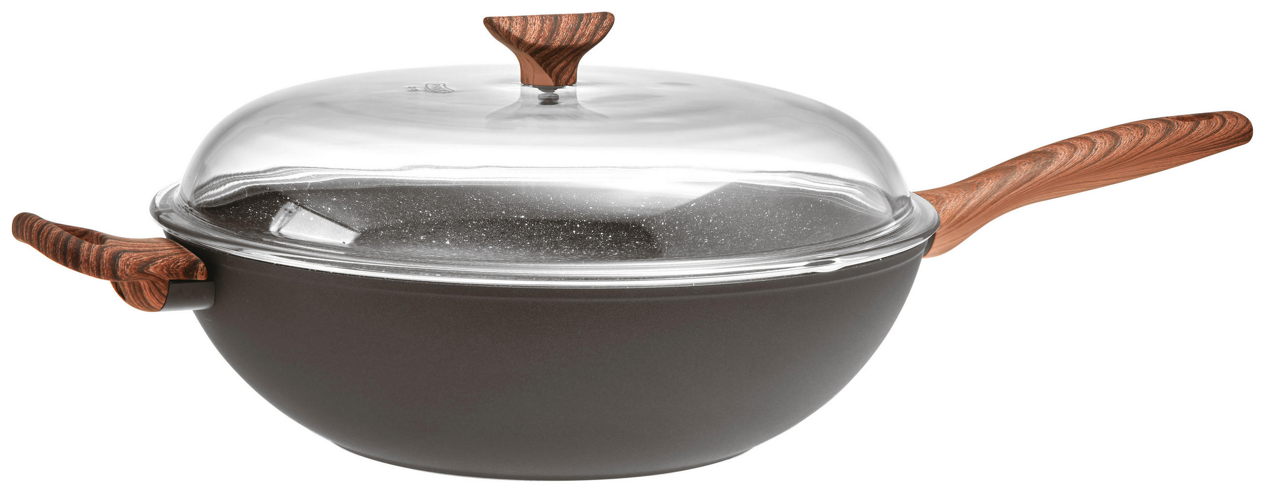 WOKPFANNE 32 cm  - Schwarz, Trend, Glas/Metall (32cm) - Sambonet