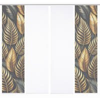 FLÄCHENVORHANG  4 Stück  blickdicht  60/245 cm   - Anthrazit/Goldfarben, Natur, Textil (60/245cm)