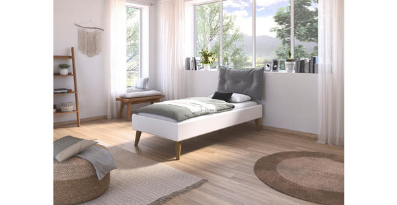 BETT 90/200 cm  in Weiß  - Wildeiche/Weiß, Design, Holz/Holzwerkstoff (90/200cm) - Carryhome