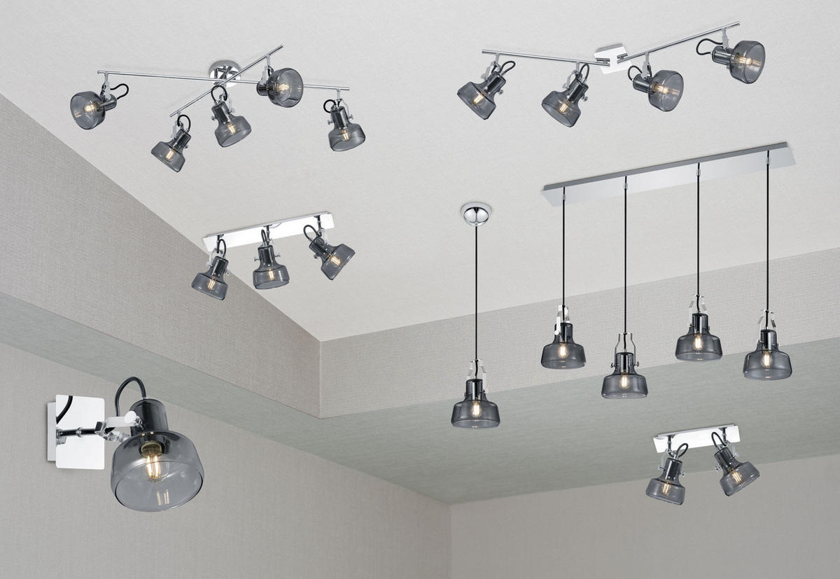 STRAHLER 12,5/22/83 cm   - Chromfarben/Grau, LIFESTYLE, Glas/Metall (12,5/22/83cm)