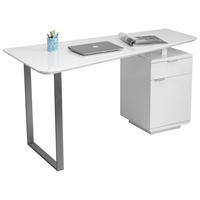 ÍRÓASZTAL  - ezüst/nikkel, Design, faalapú anyag/fém (150/76/74cm) - Xora