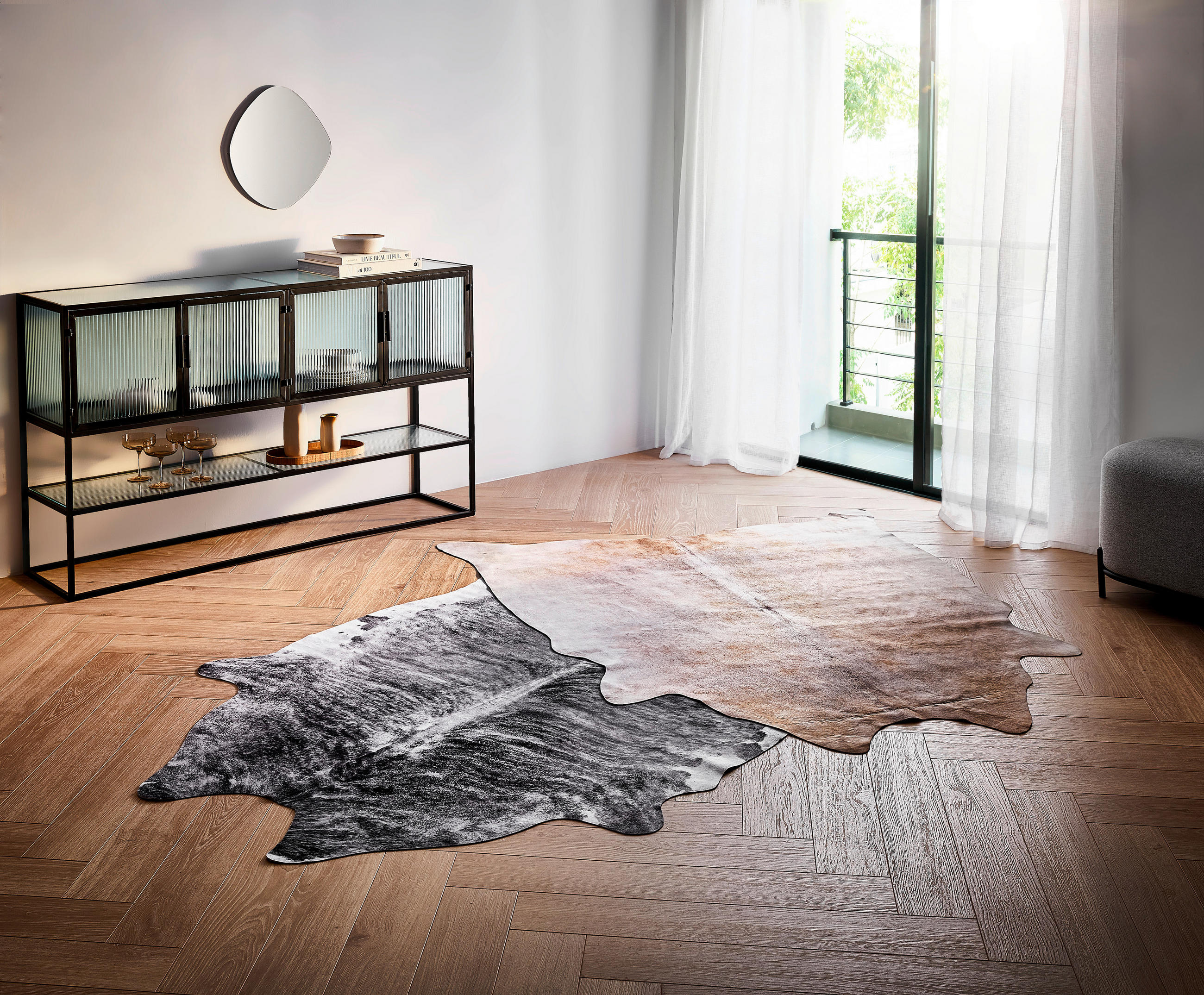 KONSTFÄLL 125/155 cm Dallas - mörkgrå/ljusgrå, Lifestyle, textil (125/155cm) - Novel
