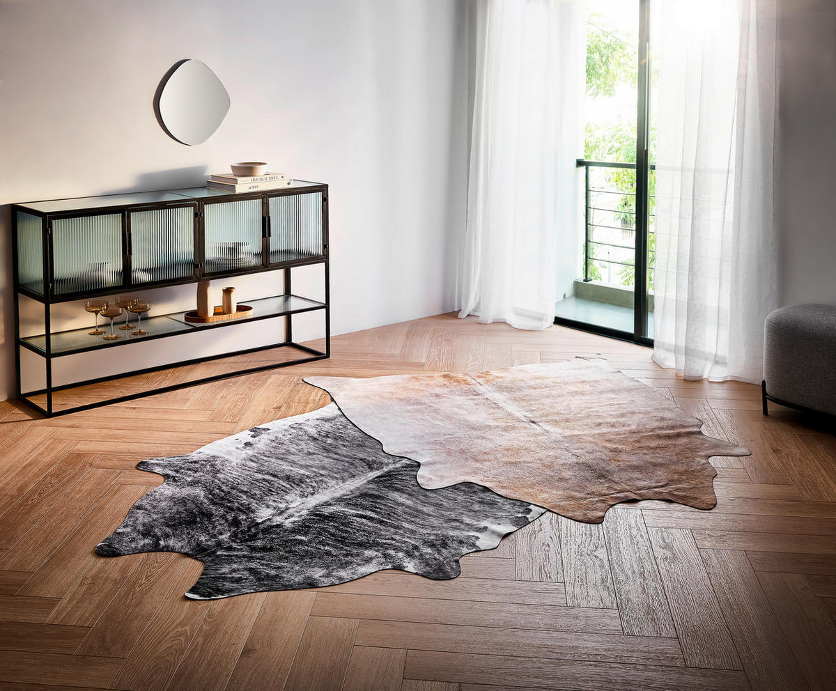KONSTFÄLL 125/155 cm Dallas  - mörkgrå/ljusgrå, Lifestyle, textil (125/155cm) - Novel
