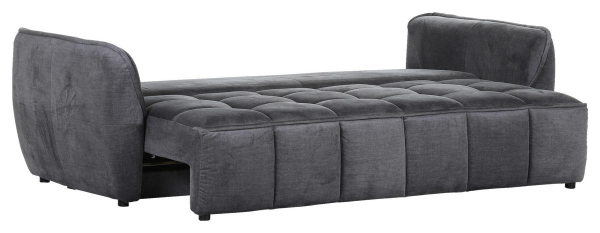 SCHLAFSOFA in Flachgewebe Dunkelgrau  - Dunkelgrau/Schwarz, Konventionell, Kunststoff/Textil (250/70/118cm) - MID.YOU