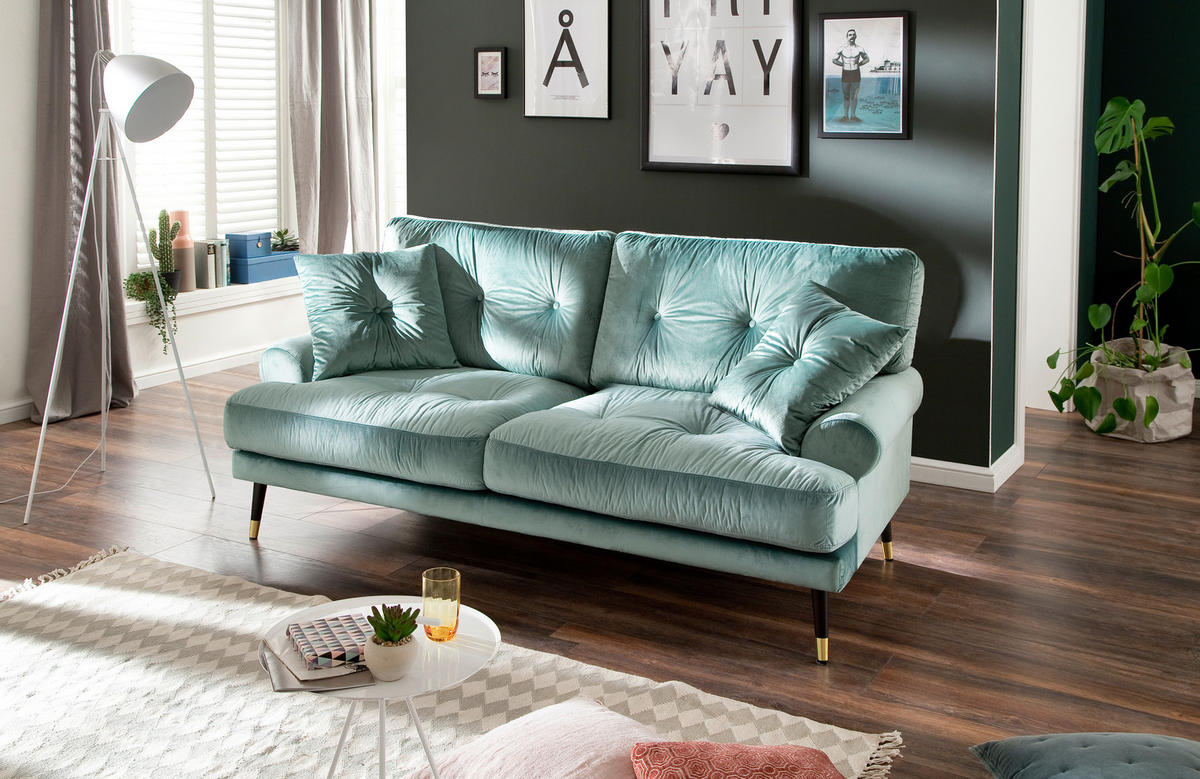 2-SITZER-SOFA TOKIO-2S SOFA Samt Petrol  - Petrol, MODERN, Textil (180/89/100cm) - MID.YOU