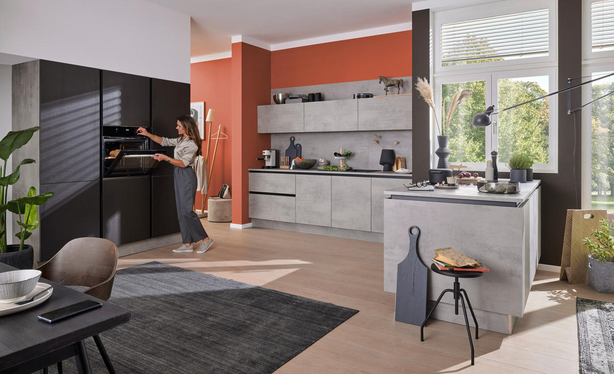 EINBAUKÜCHE   - Grau, Design, Holzwerkstoff - Dieter Knoll