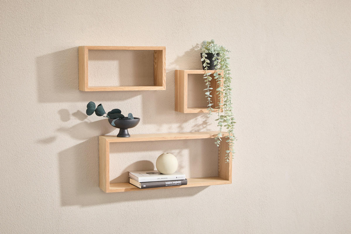 WANDREGALSET Eichefarben  - Eichefarben, Basics, Holzwerkstoff (19,5/19,5/12cm) - Carryhome