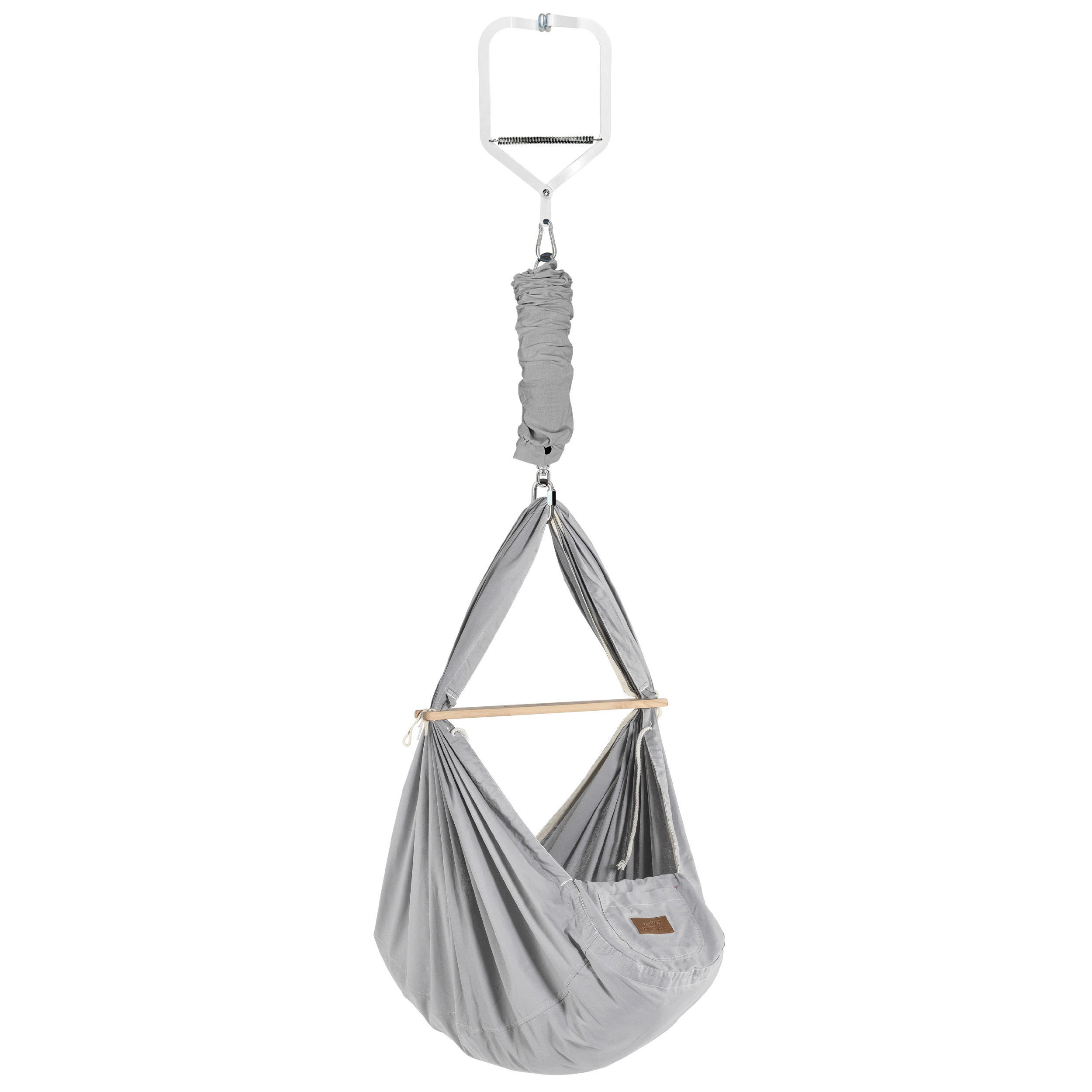 FEDERWIEGE GRAU Set ink. Türklammer  Grau  - Grau, Basics, Textil/Metall (30/166/137cm) - SCHMUSEWOLKE