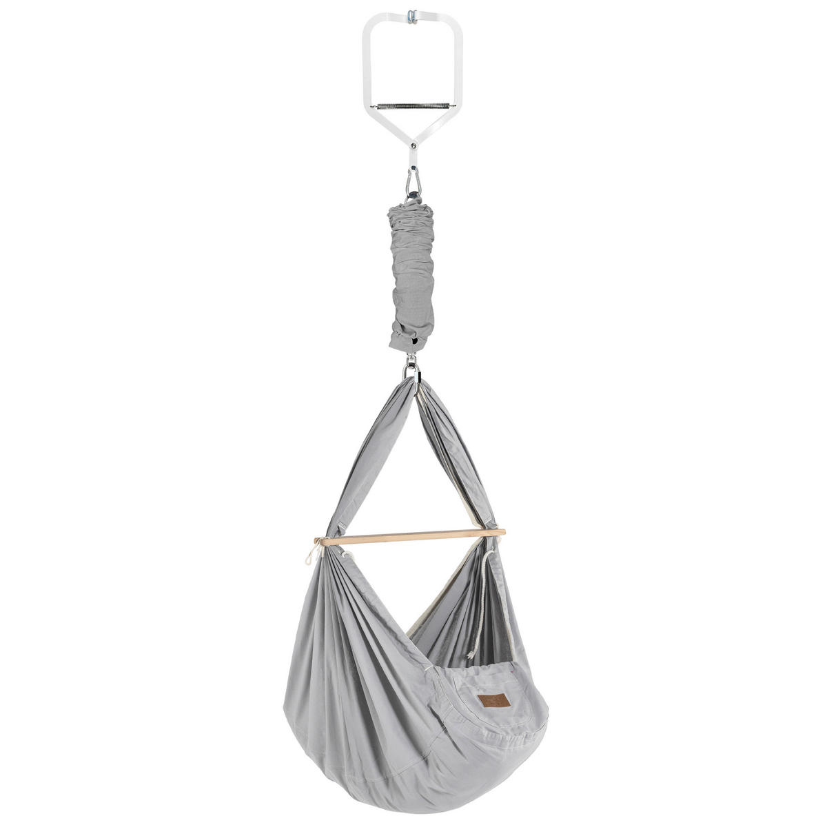 FEDERWIEGE GRAU Set ink. Türklammer  Grau  - Grau, Basics, Textil/Metall (30/166/137cm) - SCHMUSEWOLKE