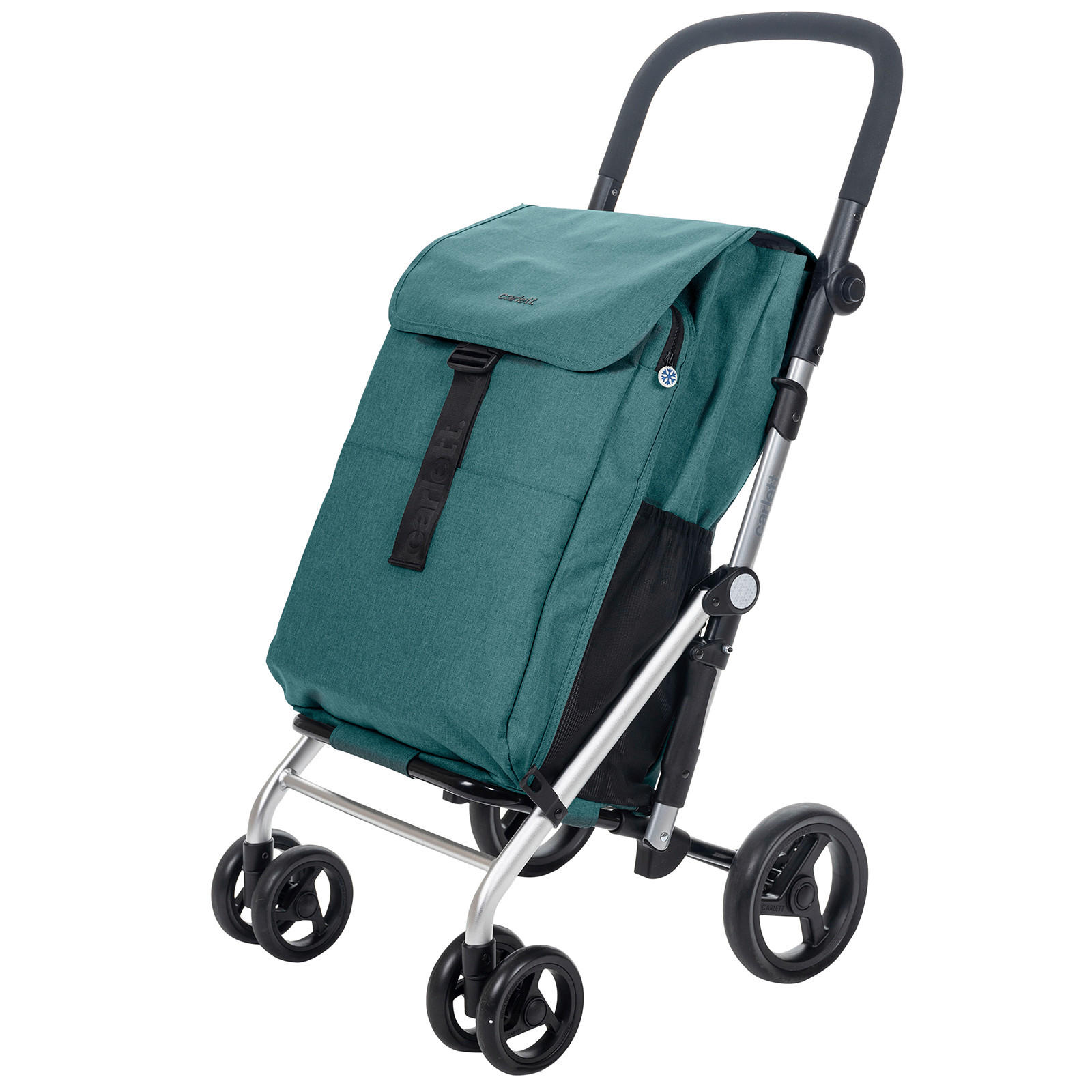 EINKAUFSTROLLEY  - Silberfarben/Mintgrün, Trend, Textil/Metall (48/102/62cm) - Milino